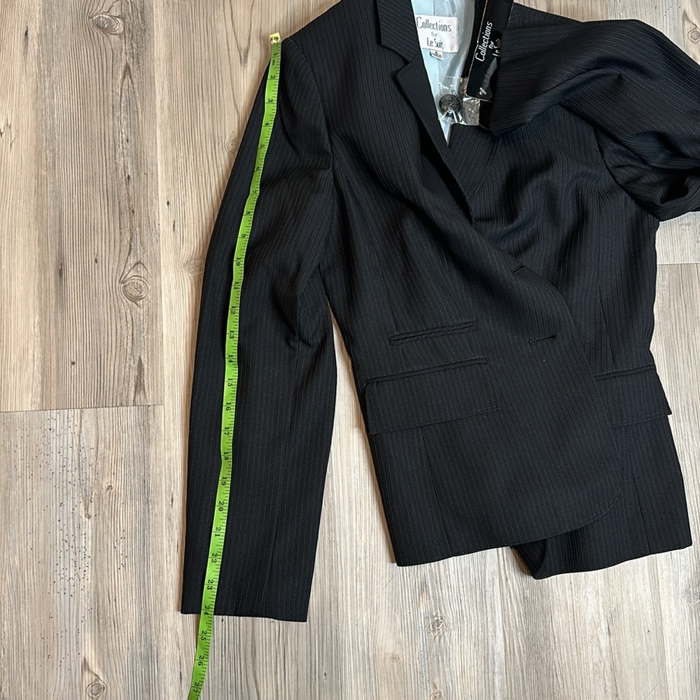 🆕NWT Collections for Le Suit 2 Pv Black Pinstriped Pant Suit, 8 - Picture 10 of 10